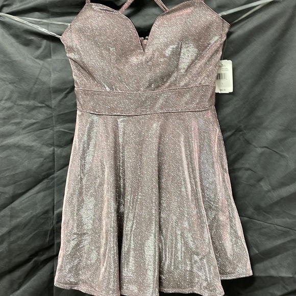 Champange Mini Sparkly Dress - Picture 3 of 6